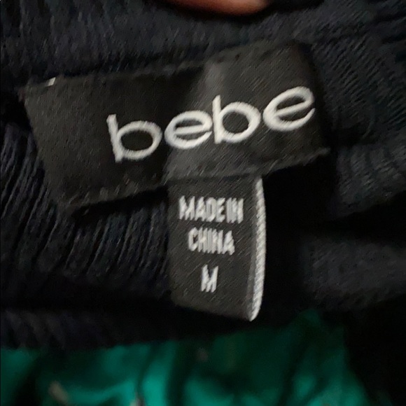 Bebe green black bubble keyhole turtleneck dress M - Picture 7 of 9